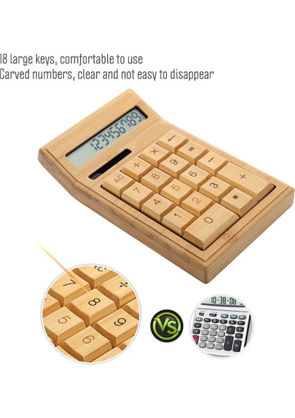 Çevre Dostu Bambu Elektronik Hesap Makinesi Sayaç Standart (Yurt Dışından)