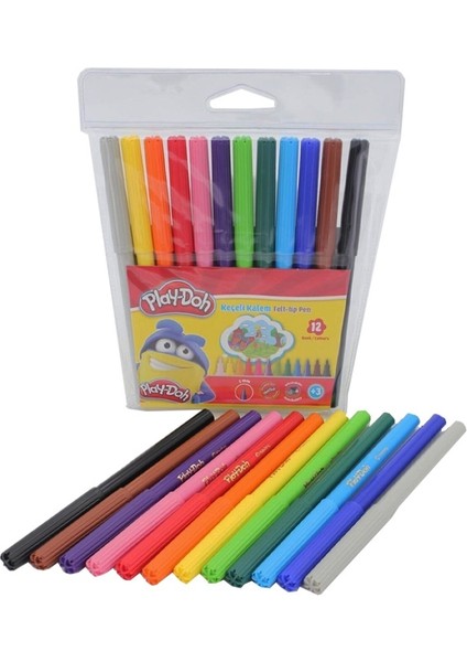 Keçeli Kalem 12 Renk Pvc 2mm, Keçeli Kalem