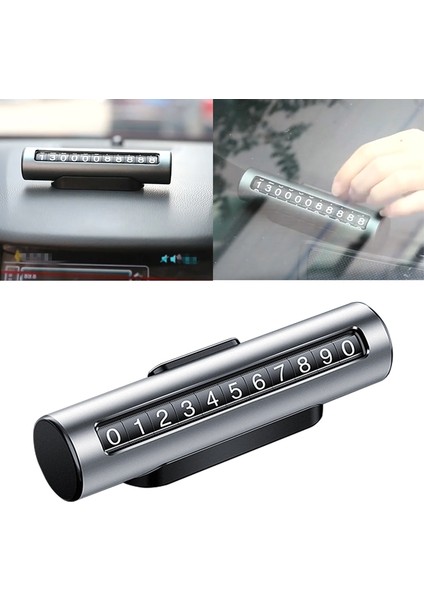 Araba Metal Rulo Yaratıcı Geçici Park Kartı Otopark Numarası Kartı-Gümüş (Yurt Dışından) fiyatları