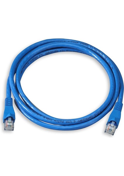 1,8 mt Cat6e Ethernet, İnternet Network Kablosu ETL Verified Eta\tıa 568 CAT6E Utp 4 Pairs 24 Awg Patch Cable UP5004 Mavi