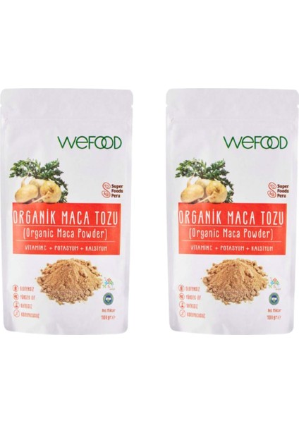 Organik Glütensiz Vegan Katkısız Maca Tozu 100 gr 2 Adet