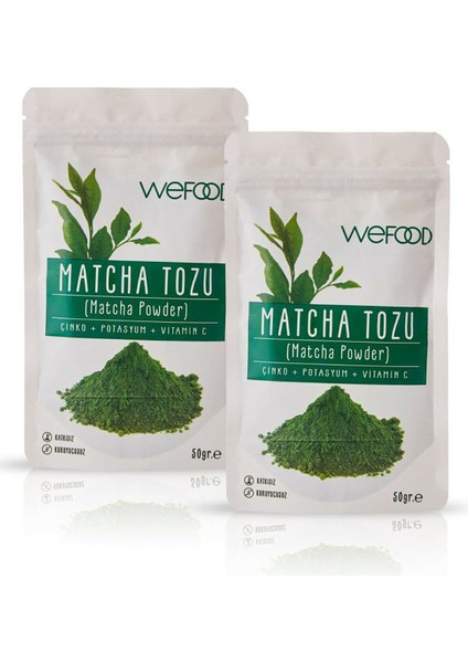 Matcha Tozu Glütensiz Vegan Katkısız 50 gr 2 Adet