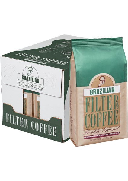 Kurukahveci Mehmet Efendi  Brazilian Filtre Kahve 12 x 250 gr