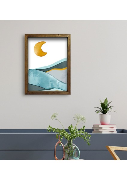 Gift Otel Odası Konseptli Doğal Masif Ahşap Çerçeveli Tablo 45X65CM-36