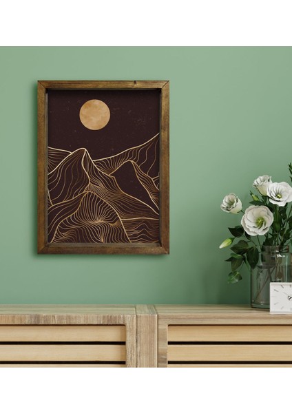 Gift Otel Odası Konseptli Doğal Masif Ahşap Çerçeveli Tablo 45X65CM-113 fiyatları