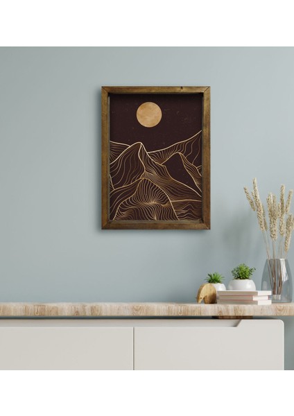 Gift Otel Odası Konseptli Doğal Masif Ahşap Çerçeveli Tablo 45X65CM-113 modelleri