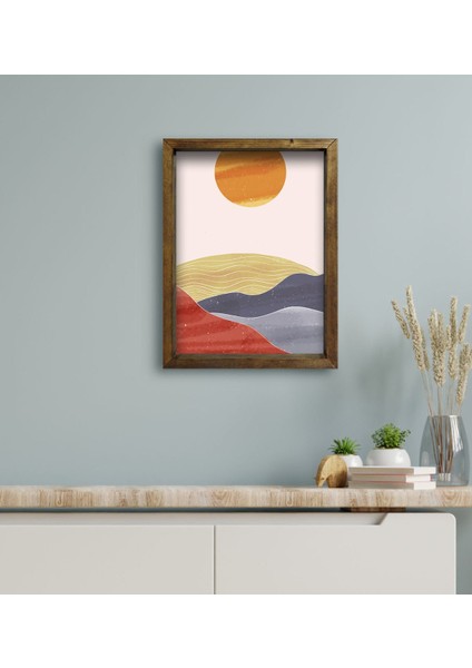 Gift Otel Odası Konseptli Doğal Masif Ahşap Çerçeveli Tablo 45X65CM-103 modelleri