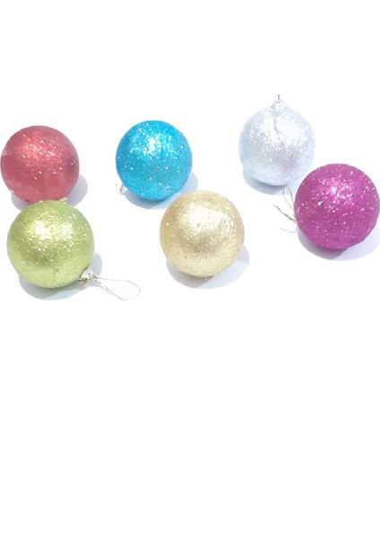 Funworld Yılbaşı Yeni Yıl Süsü Çam Ağacı Süs Top Strafor 7 cm 6'lı