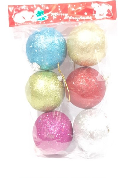 Funworld Yılbaşı Yeni Yıl Süsü Çam Ağacı Süs Top Strafor 7 cm 6'lı modelleri