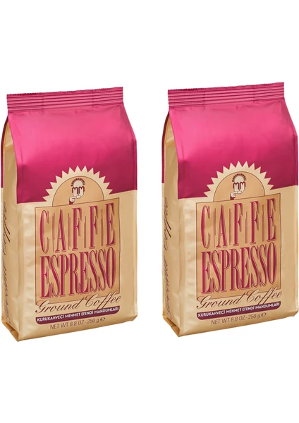 Kurukahveci Mehmet Efendi   Espresso Öğütülmüş 250 gr Espresso, Cappucino (2 Adet)