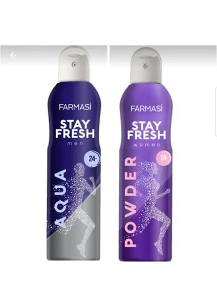 Stay Fresh Aqua Erkek - Powder Kadın Deodorant 150 ml Seti