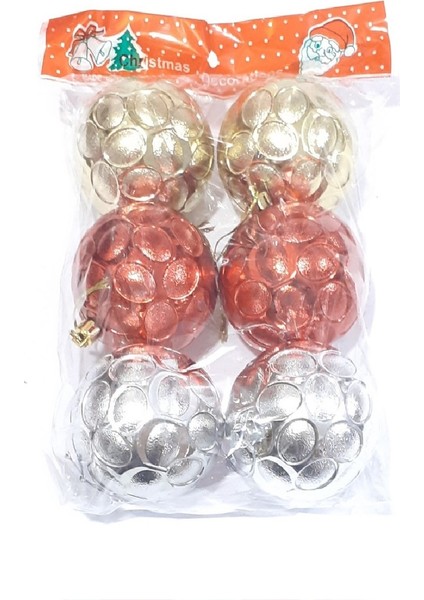 Funworld Yılbaşı Yeni Yıl Süsü Çam Ağacı Süs Top Desenli 7 cm 6'lı fiyatları