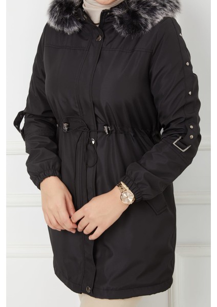 Siyah Içi Kürkü ve Su Geçirmez Bayan Kışlık Mont & Kaban fiyatları
