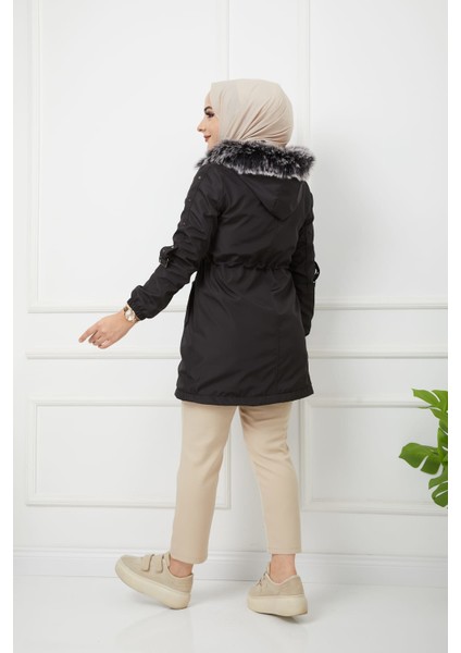 Siyah Içi Kürkü ve Su Geçirmez Bayan Kışlık Mont & Kaban modelleri