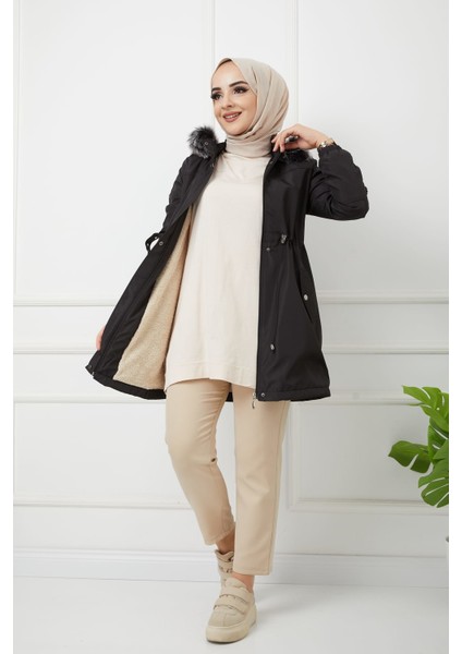 Siyah Içi Kürkü ve Su Geçirmez Bayan Kışlık Mont & Kaban indirimleri