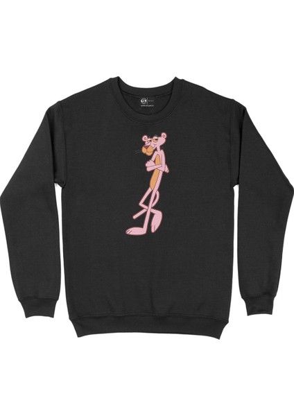 Umursamaz Pembe Panter Siyah Sweatshirt