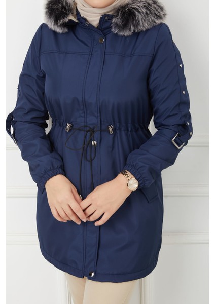 Lacivert Içi Kürkü ve Su Geçirmez Bayan Kışlık Mont & Kaban fiyatları