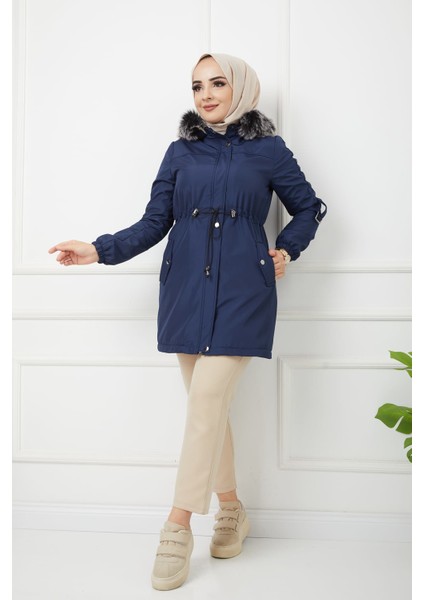 Lacivert Içi Kürkü ve Su Geçirmez Bayan Kışlık Mont & Kaban fırsatları