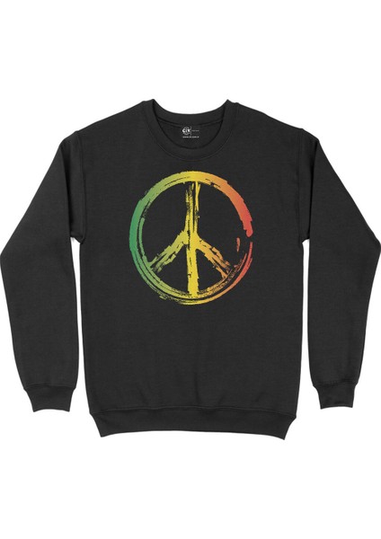 Barış Simgesi Siyah Sweatshirt