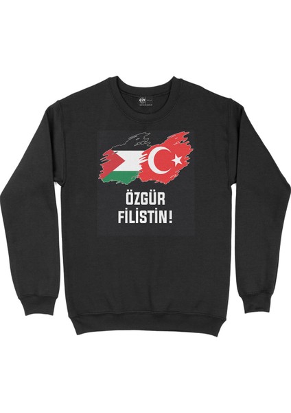 Özgür Filistin Siyah Tişört Sweatshirt