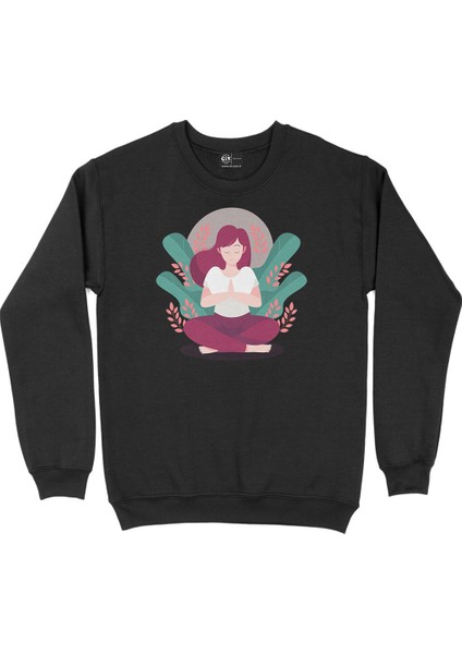 Mindfulness Terapi Siyah Sweatshirt