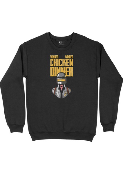 Winner Winner Chicken Dinner Siyah Sweatshirt