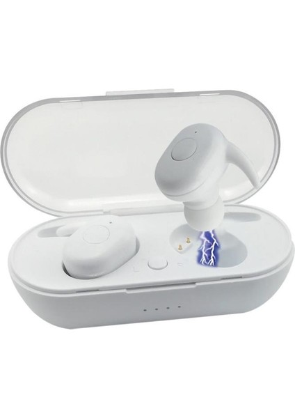Bluetooth 5.0 Kablosuz Tws Mikrofonlu Spor Kulaklık 3D Stereo Ses Taşınabilir Şarj Kutulu Beyaz