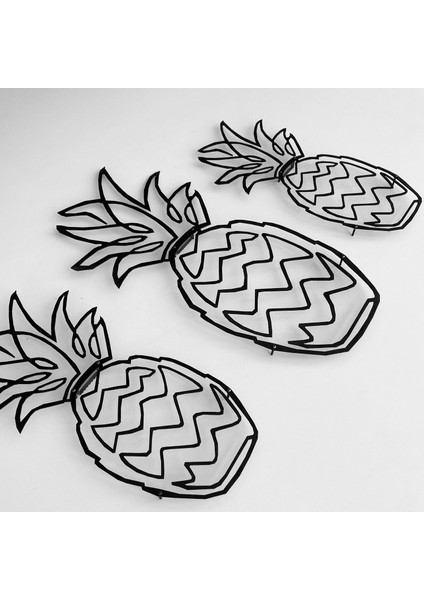 Ananas Set Metal Tablo - Duvar Dekoru