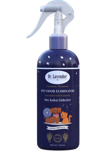 Dr. Lavender Lavanta Kedi Köpek Koku Giderici Pet Sprey 400 ml + 100 ml Çanta Boy Lavanta Kolonyası