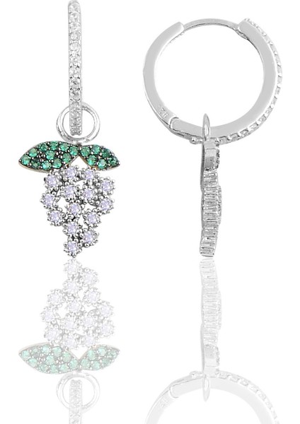 Gümüş Üzüm Halka Küpe