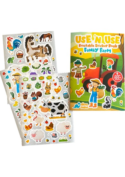 Use 'n Use Sticker Book Funky Farm (Tak Çıkar Çıkartma Kitabı)