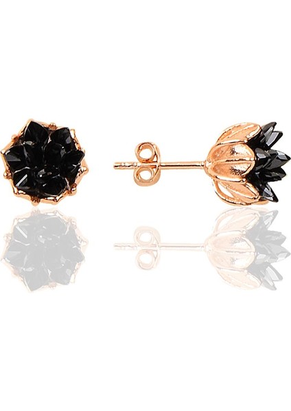 Gümüş Lotus Çiçeği Modeli Onix Renkli Taşlı Üçlü Set