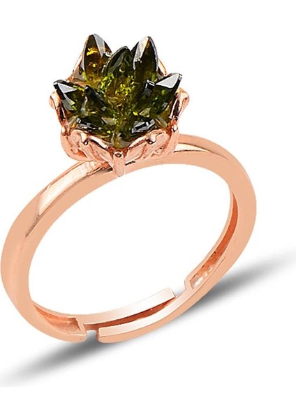 Gümüş Lotus Çiçeği Modeli Columbia Zümrüt Renkli Taşlı Üçlü Set fiyatları