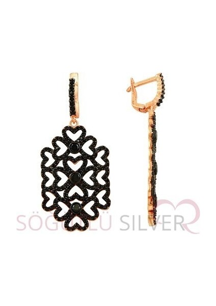 Rose Zirkon Taşlı Küpe