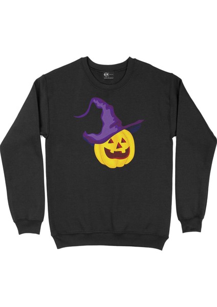 Bal Kabağı Hallowen Siyah Sweatshirt