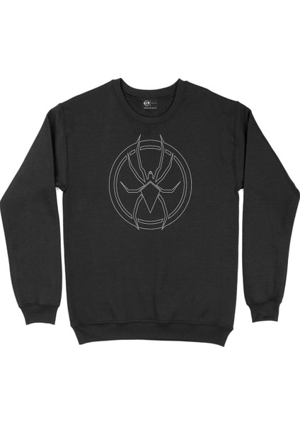 Black Widow Örümcekli Siyah Sweatshirt