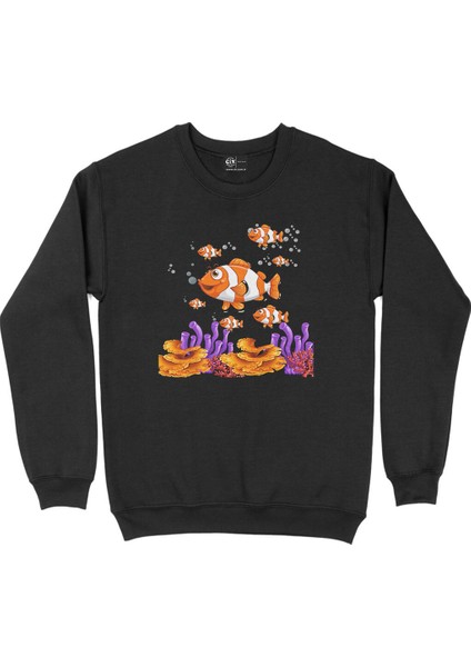 Deniz Akvaryumu Palyanço Siyah Sweatshirt