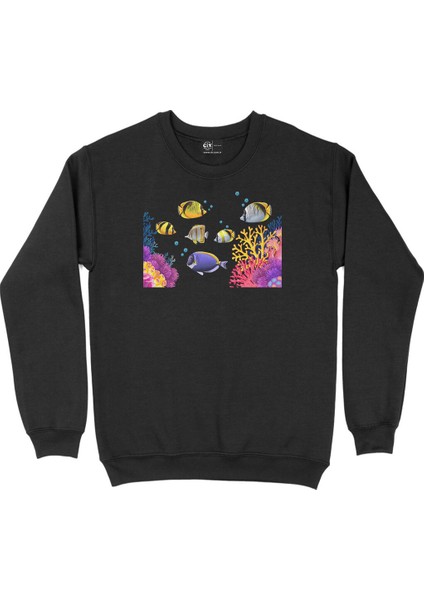 Deniz Akvaryumu Siyah Sweatshirt