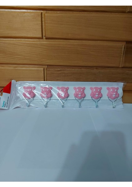 Yapışkanlı Askı Figürlü Yapışkanlı 6 Kancalı Banyo Mutfak Seramik Cam Askısı P