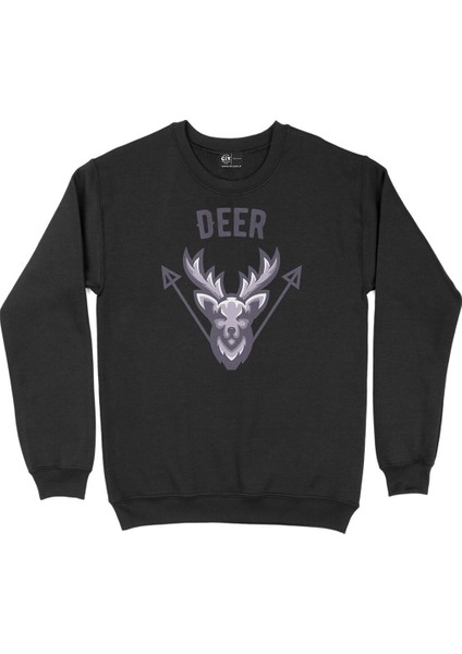 Deer Geyik Siyah Sweatshirt