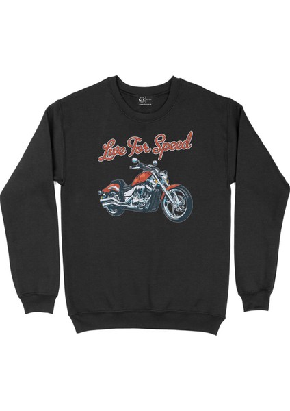 Live For Speed Motor Siyah Sweatshirt