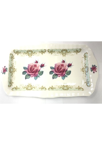 Rose Porselen Sandviç Tepsisi Fine Bone China 2012 England