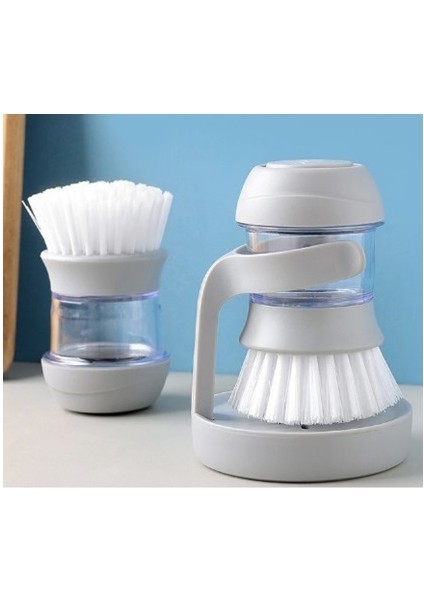 Deterjan Hazneli Stantlı Bulaşık Fırçası Pratik Fonksiyonel Fırça
