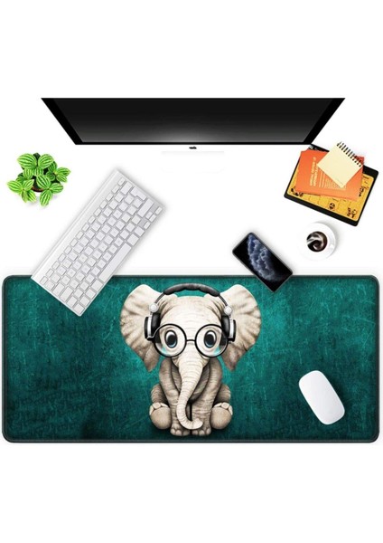 70X30 cm Fil Desenli Kaydırmaz Taban Mouse Pad