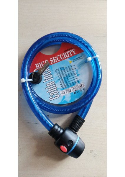 Zhongli Cable Lock 15X1000 mm Boyunda Dayanıklı Bisiklet ve Motor Kilidi