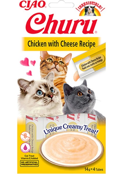 Churu Püre Tavuk&peynir Kedi Maması 4 x 14 gr