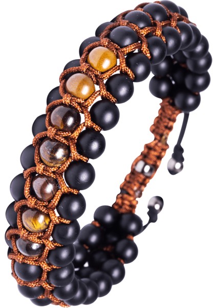 Kahverengi Makrome Kaplan Gözü Bileklik modelleri