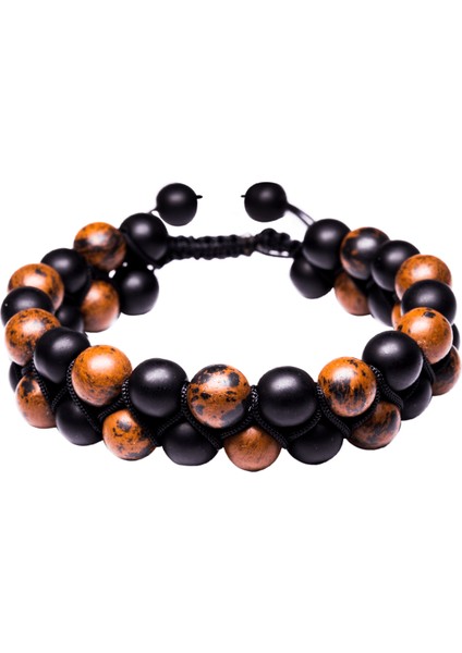 Makrome Benekli Jasper Yıldız Taşı Bileklik