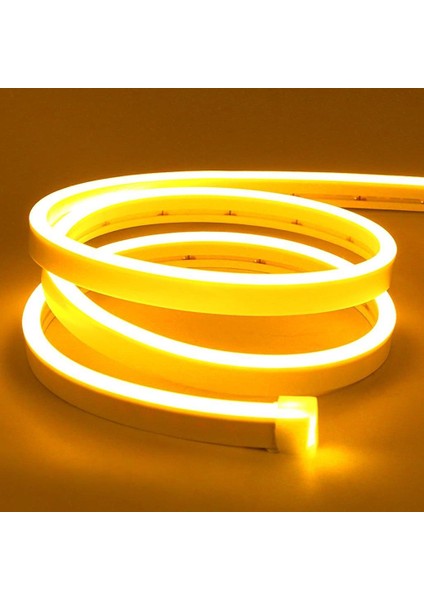 12V Esnek Neon Şerit LED 5 Metre - Sarı