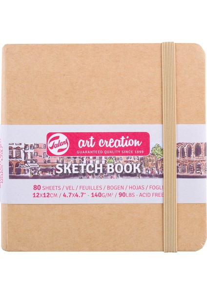 Art Creation Kraft Kapak Eskiz Defteri 140 Gram 12 x 12 cm 80 Yaprak